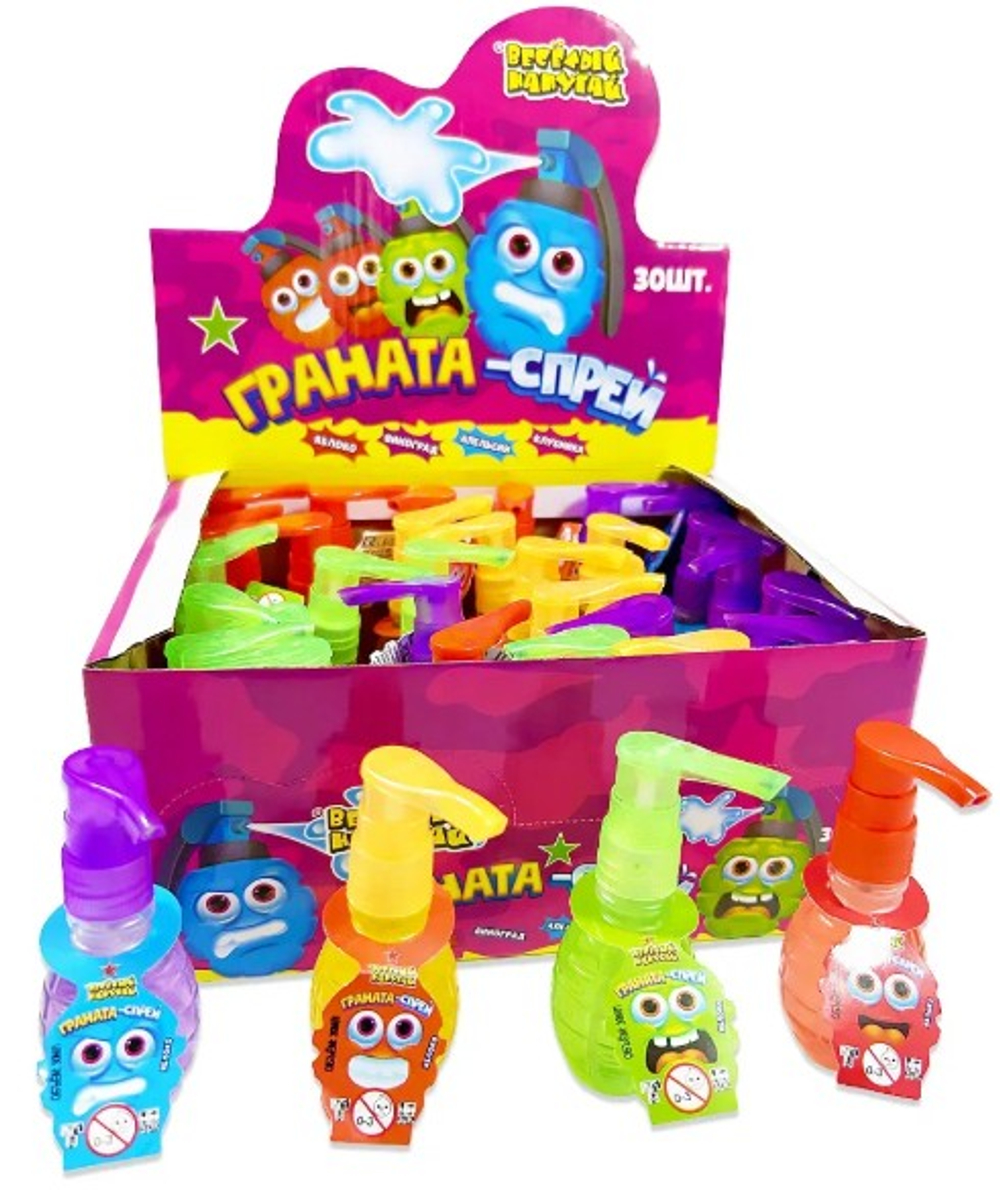 Жидкая конфета-спрей Весёлый Напугай (Граната), 30*30мл.