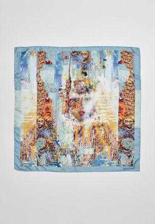 Шелковый платок BETASHAR BLUE 140x140