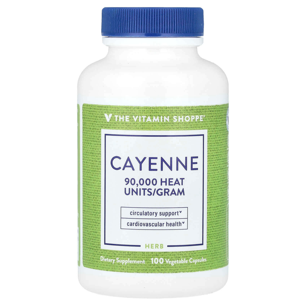 The Vitamin Shoppe, Кайенский перец, 100 растительных капсул (450 мг на капсулу)