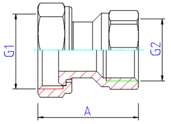 Полусгон с накидной гайкой Valtec 3/4"х1/2" ВР с внутренней резьбой латунный никел. VTr.614.N.0504