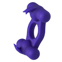 Фиолетовое эрекционное виброкольцо с двумя моторами California Exotic Novelties Silicone Rechargeable Triple Orgasm Enhancer SE-1843-50-3