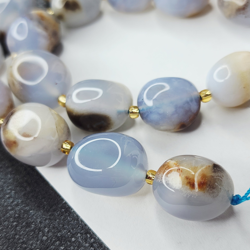 Халцедон, крупная галтовка, 12-15 мм, камни овалы бочонки, штучно