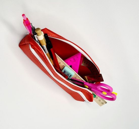 Школьный пенал с 2 отделениями, сиреневый, 11 предметов