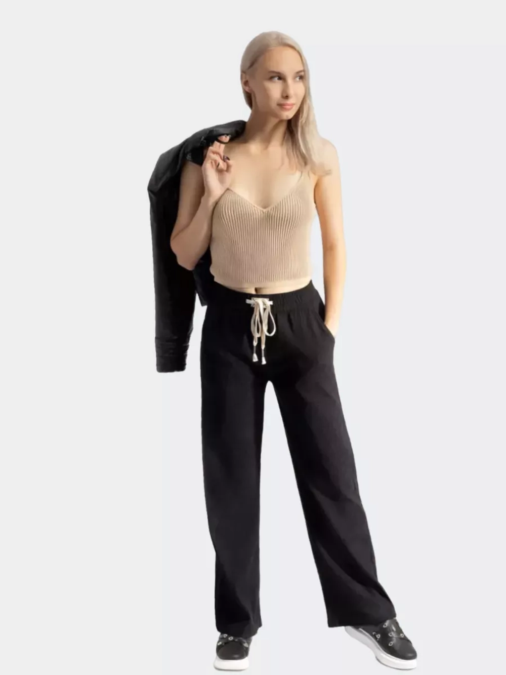 брюки вельветовые широкие палаццо на резинке