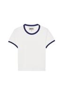 ZARA X BENITO ANTONIO ФУТБОЛКА УКОРОЧЕННОГО КРОЯ С КОРОТКИМИ РУКАВАМИ, ЖЕЛТОВАТО-БЕЛЫЙ