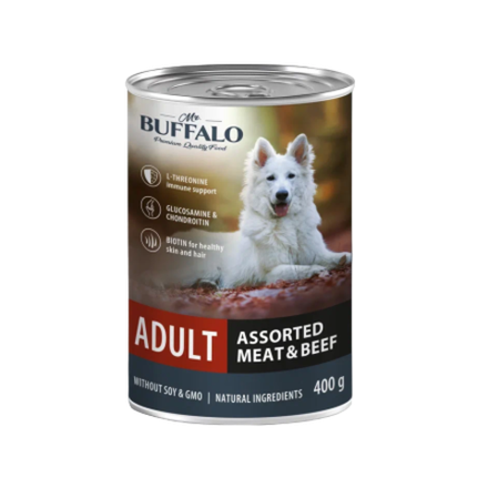 Mr.Buffalo 400г конс. Assorted Meat&Beef Влажный корм для взрослых собак Ассорти с говядиной