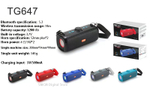 Беспроводная колонка TG-647 (10W/TF/FM) LED Flashing