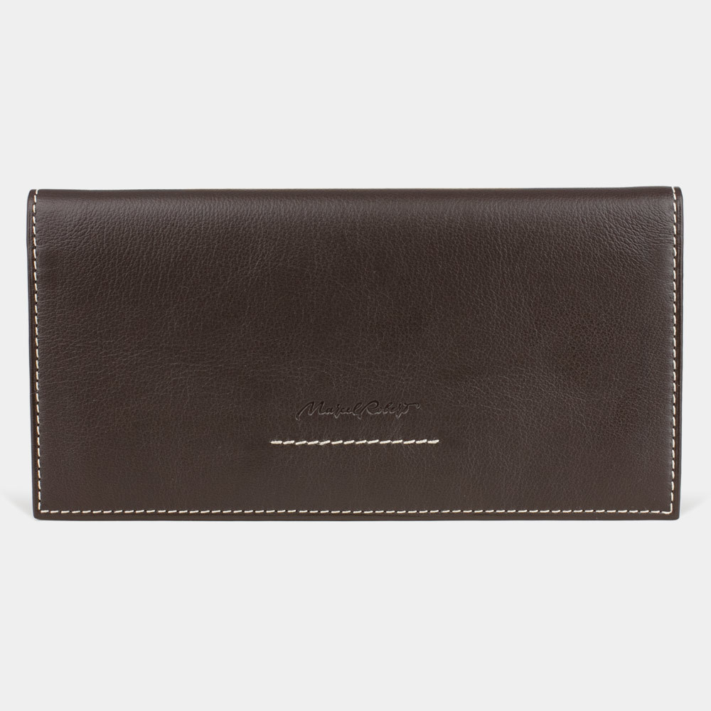 Длинный кошелек Eclair Bicolor из кожи теленка темно-коричневого цвета