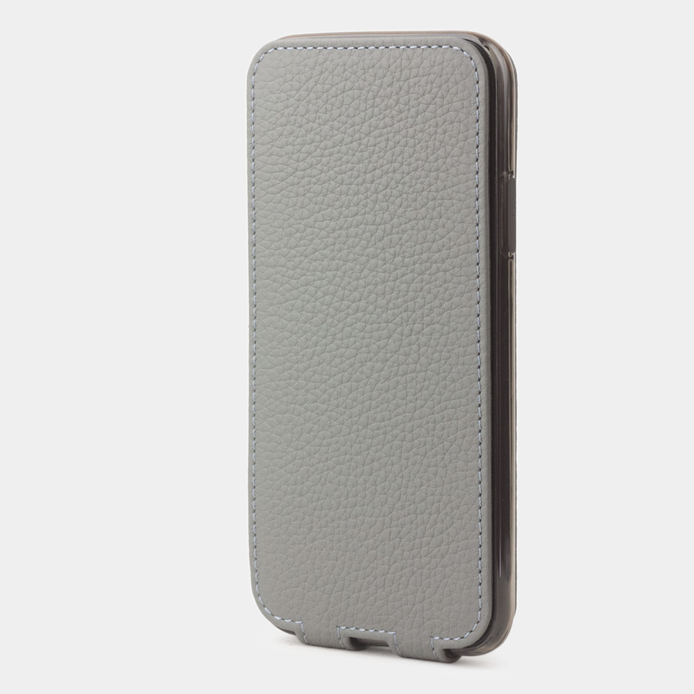 Чехол для iPhone X/XS из натуральной кожи теленка, cтального цвета