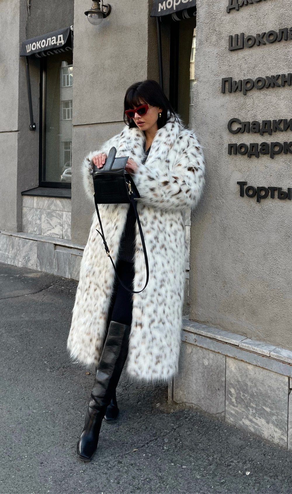Эко-шуба CRUELLA | Миди | Пятнистая