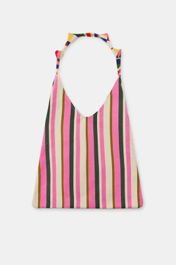 ZARA ХОЛЩОВАЯ СУМКА В ПОЛОСКУ, РАЗНОЦВЕТНЫЙ