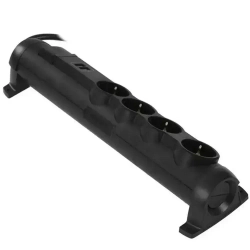 Сетевой фильтр Legrand - 4 розетки с заземлением + USB 2 порта 2.4A, 3500 Вт, черный - 1.5 метра