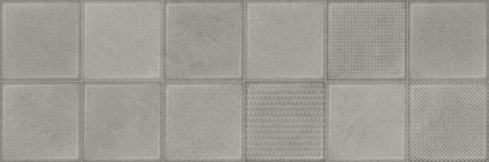 Настенная плитка Alma Ceramica TWU3090CUB70R Cube 30x90 серая матовая под мозаику / пэчворк