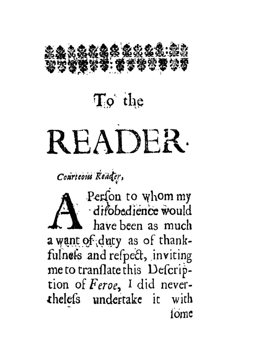 Færoœ, et Fœroa reserata. That is a description of the islands & inhabitants of Foeroe | Lucas Jacobson Debes