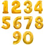 Шар (40''/102 см) Цифра, 8, Золото, 1 шт. в уп.