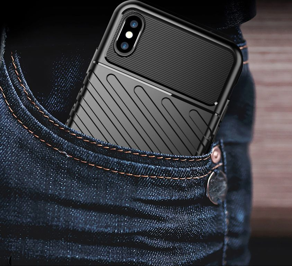 Чехол для iPhone X (XS) цвет Black (черный), серия Onyx от Caseport