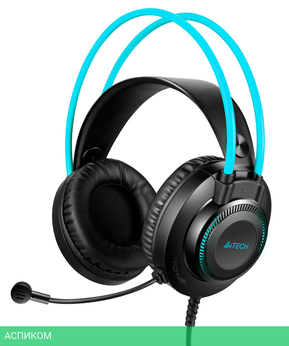 Наушники A4Tech Fstyler FH200U серый/голубой