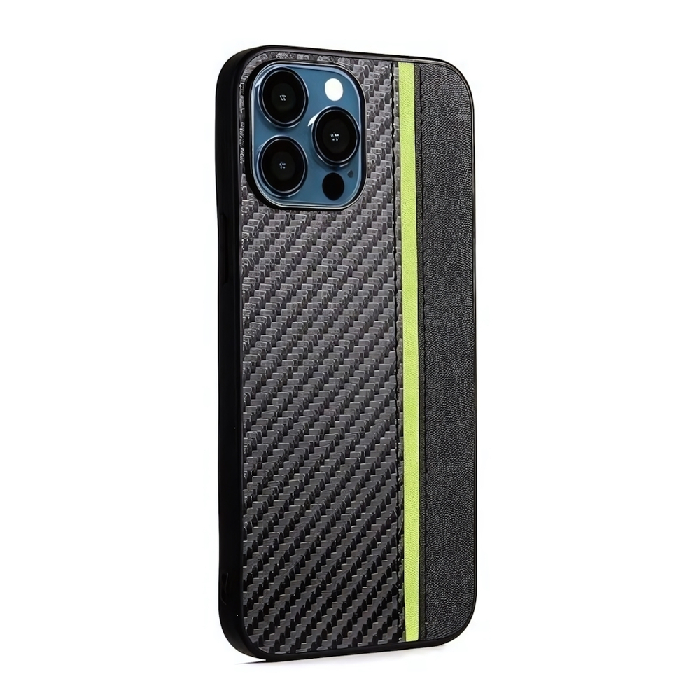 Чехол для iPhone 13 Pro Max, карбоновый , 012465 Салатовый