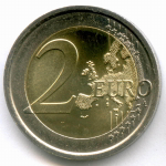 2 евро 2011 год. Сан-Марино. Регулярный выпуск. Тип 3. Биметалл UNC