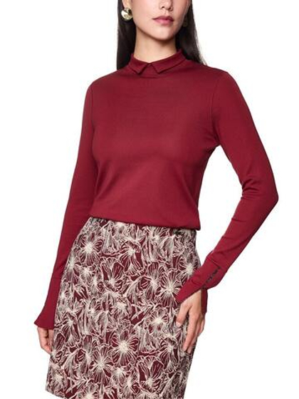 Marc Cain Водолазка из хлопка с декоративными разрезами