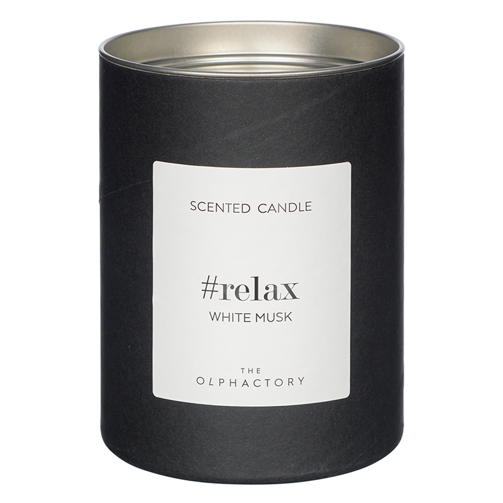Свеча ароматическая the olphactory, relax black, Белый мускус (новая), 40 ч
