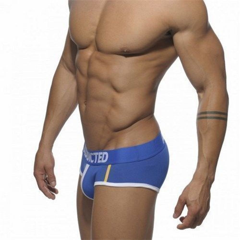 Мужские трусы брифы голубые с белой полоской посередине Addicted Brief BLUE