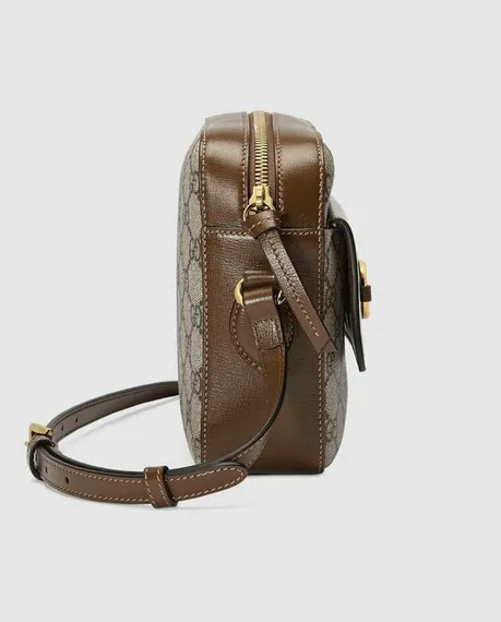 Маленькая сумка на плечо Gucci Horsebit 1955 коричневый