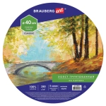 Холст на картоне B ART CLASSIC, 40см, грунтованный, круглый, 100% хлопок, мелкое зерно