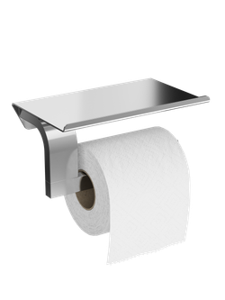 Держатель для туалетной бумаги STWORKI Вестфолл S08345CR настенный, глянцевый хром, с полкой