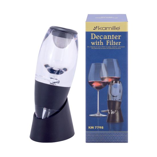 Аэратор для вина с фильтром и подставкой Kamille KM-7798 (7,8х8,5х22,5 см.)