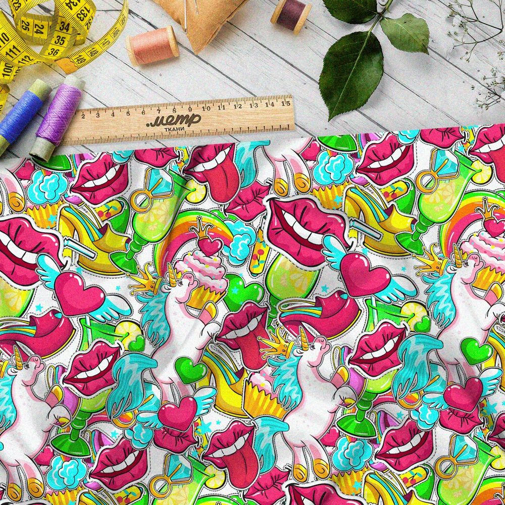 Ткань мембрана яркие стикеры