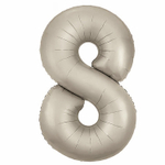 Шар фольгированный Цифра 8 101 см (Бежевый)