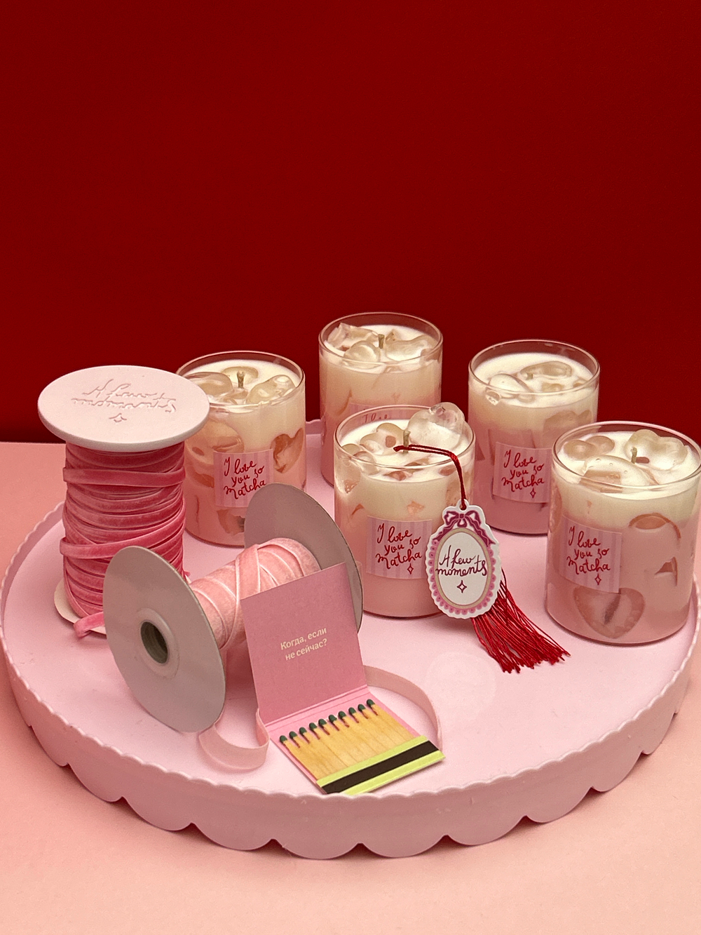 Ароматическая свеча Розовая Матча