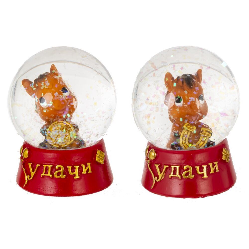 GAEM Фигурка декор в стекл шаре "Лошадка", L4,5 W4,5 H5,5 см, 2в.