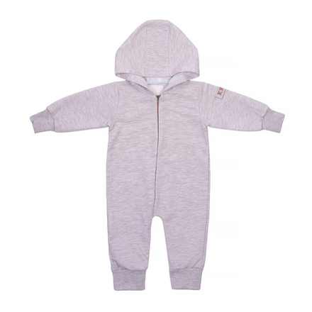 Комбинезон бежевый на молнии с капюшоном