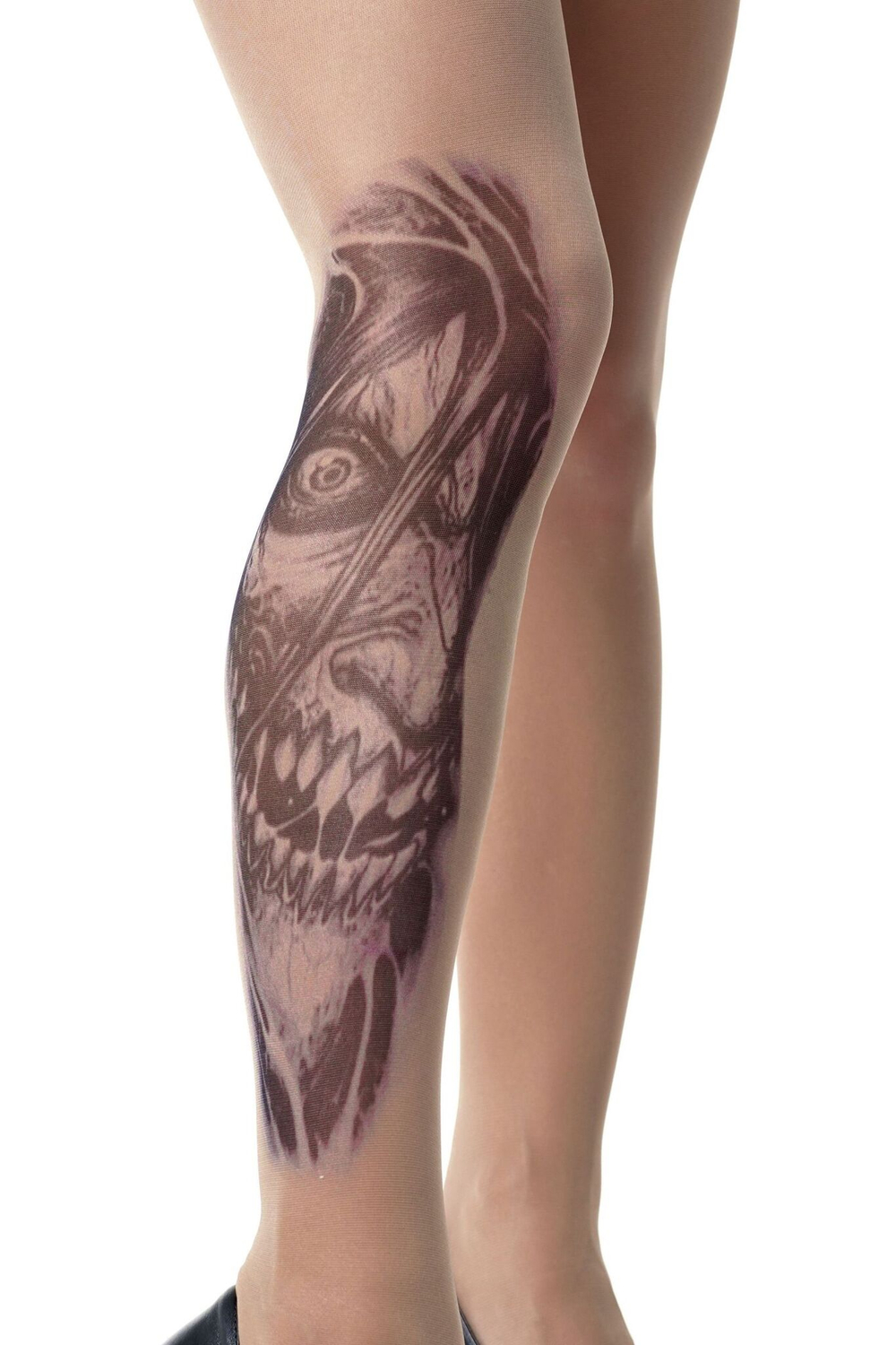 Колготки с принтом в виде чудовища (Размер: S-M-L) (Цвет: бежевый)