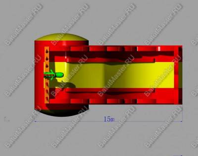 Коммерческий надувной батут-горка "Дракон" 15*7*9 м