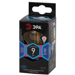 Лампочка светодиодная ЭРА F-LED P45-9W-840-E27 E27 / Е27 9Вт филамент шар нейтральный белый свет