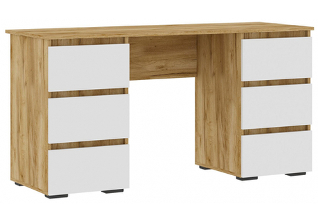 Компьютерный стол Woodville Элла ПС 02 белый, дуб крафт золото