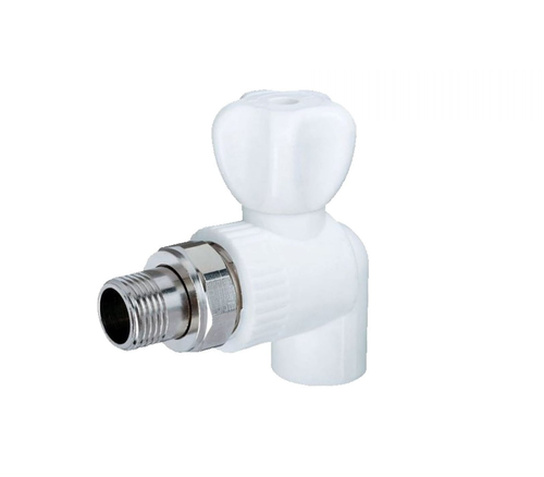 Кран РР д/рад. 25*3/4" угловой белый (Tebo)