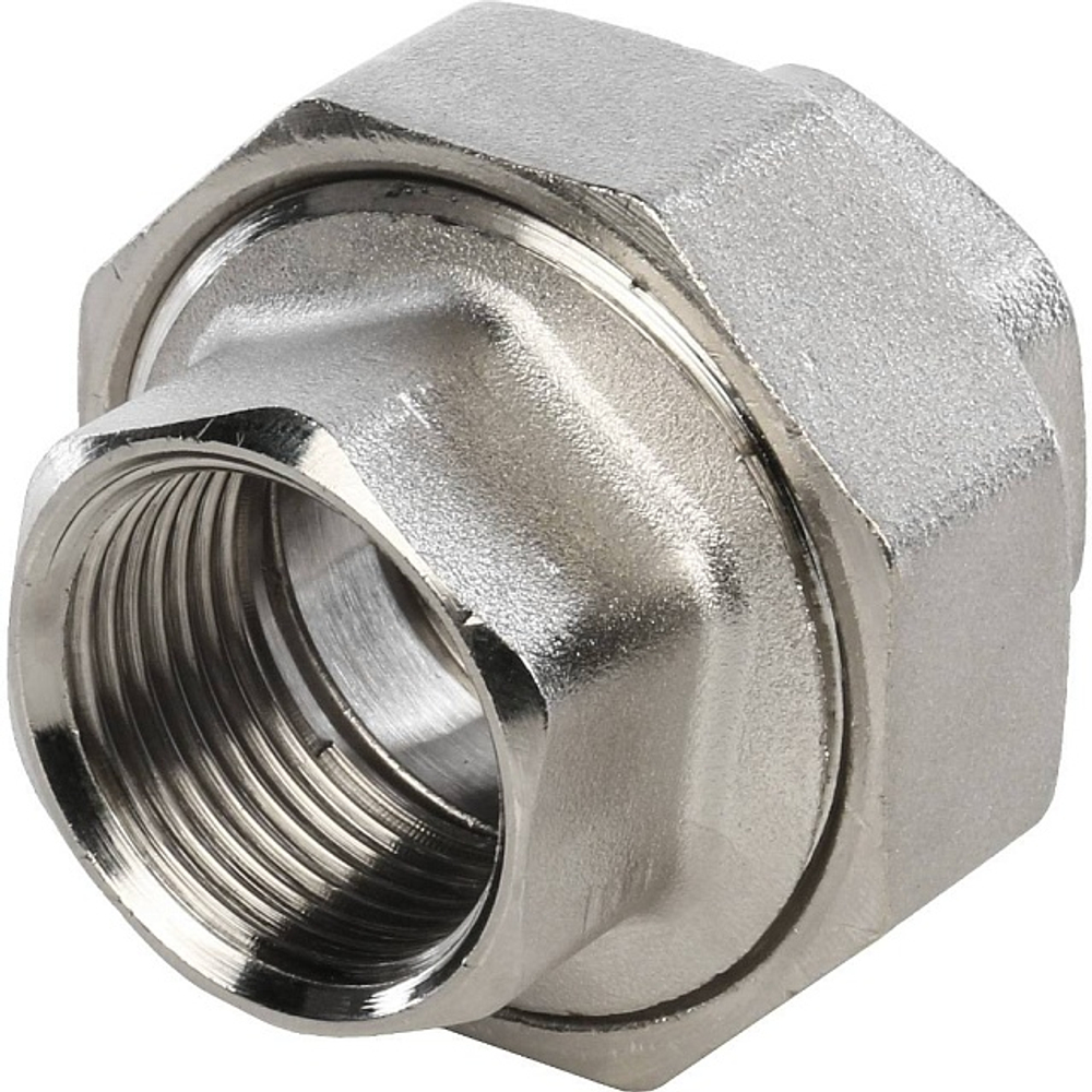 Соединение быстроразъемое (американка) STOUT SFT 0034 - 3/4" (ВР/ВР, латунь никелированная, металл по металлу)