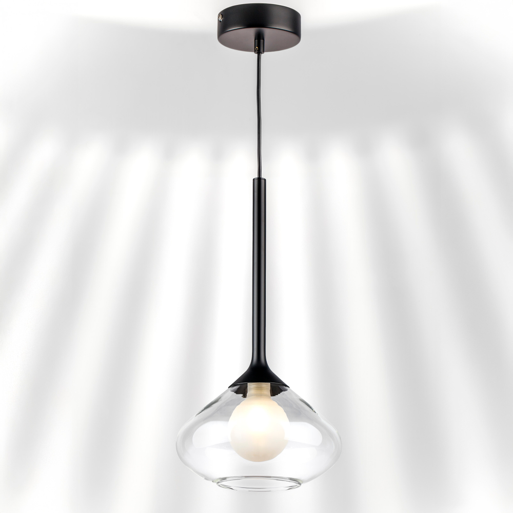 801203 Люстра VETRO 1х6W(led) G9 ЧЕРНЫЙ/ПРОЗРАЧНЫЙ