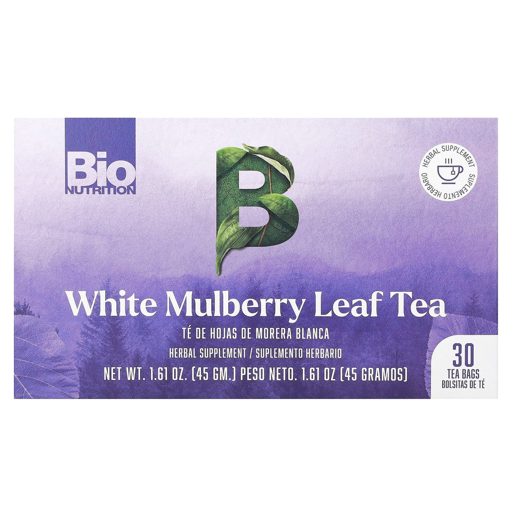Bio Nutrition, Чай из листьев белой шелковицы, без кофеина, 30 чайных пакетиков, 45 г (1,61 унции)