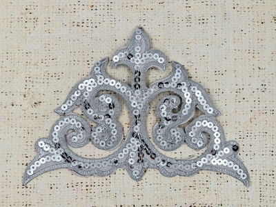 Термоаппликация орнамент люрекс пайетки, р. 16×11 см