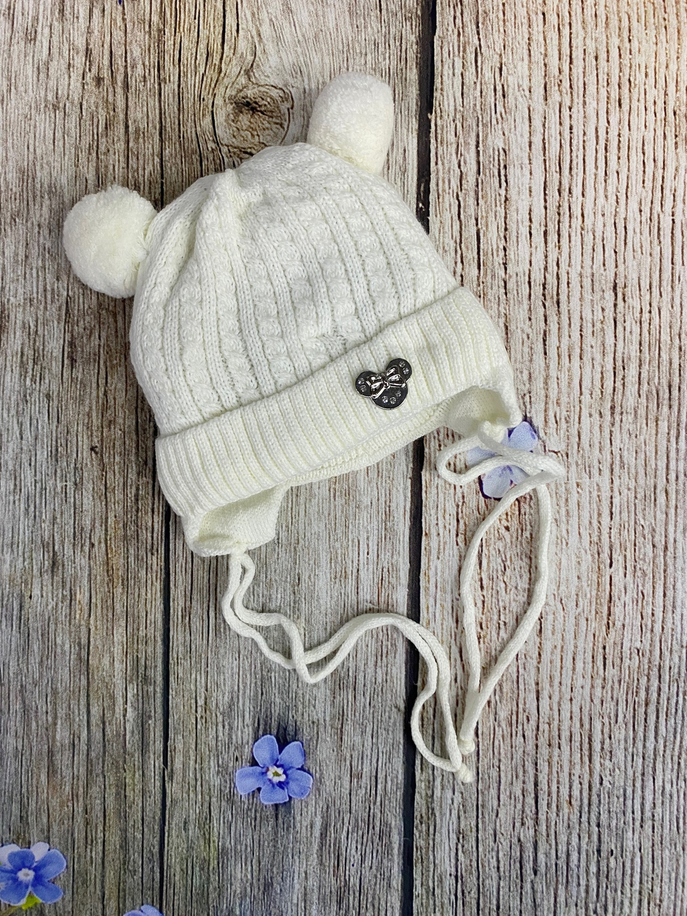 Шапка детская с пампушками "Микки"