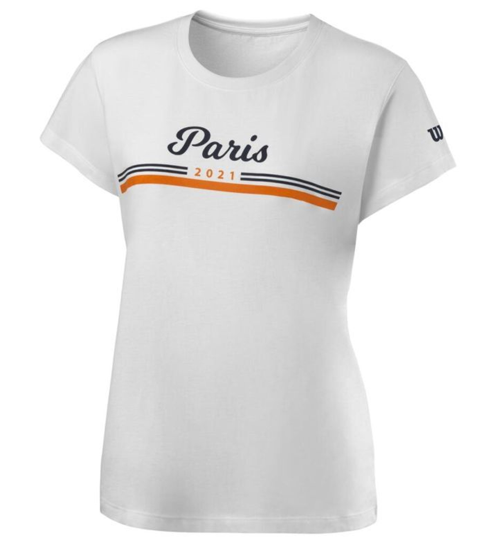 Женская теннисная футболка Wilson Paris 2021 Tech Tee W - white