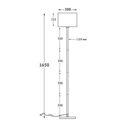 UML-T521 E27 BLACK-BLACK Торшер напольный под лампу Е27. 40W. Черный-Черный. ТМ Uniel
