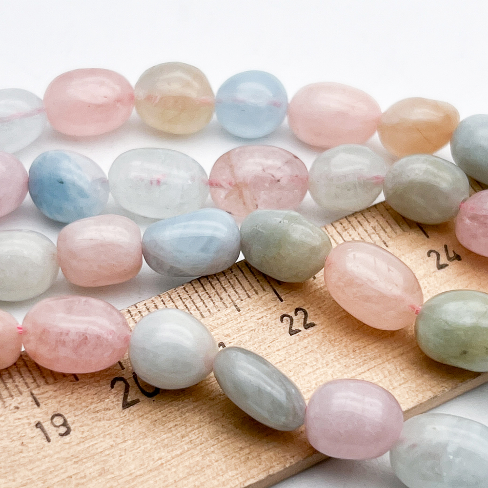 Берилл бусины, фриформ, размер около 8,5-12*7,5-8,5 мм, цена за 9 шт (1/4 нити)