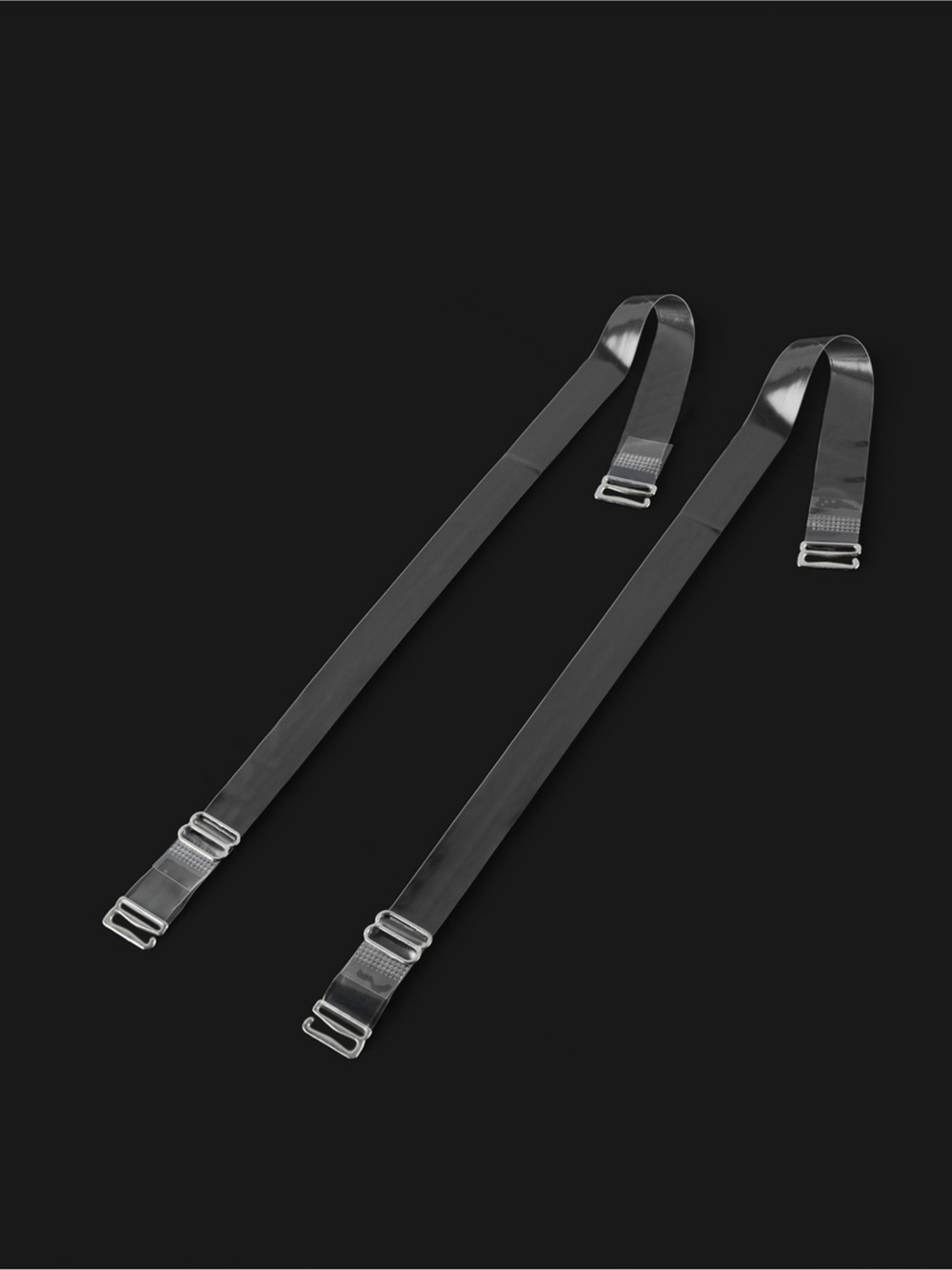 Лямки для бюстгальтера, силиконовые, фурнитура металл, 1.5 см, 37 см, пара, прозрачные, 916560