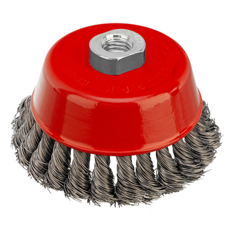 Щетка для УШМ, 100 мм, М14, "чашка", крученая проволока 0.35 мм Matrix